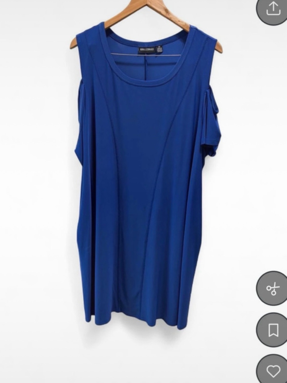 Nina Leonard Cold-Shoulder Tank Top in Royal Blue